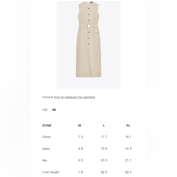 Zara Cream Midi Dress with Belted Waist - Picture 4 of 4